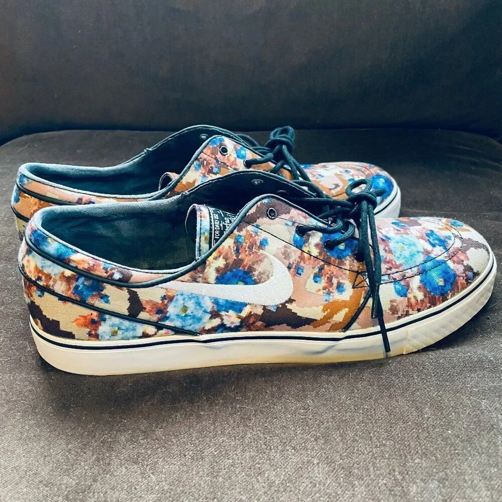 Nike SB skateboarding Stefan Janoski digi floral mens blue beige brown 13 US